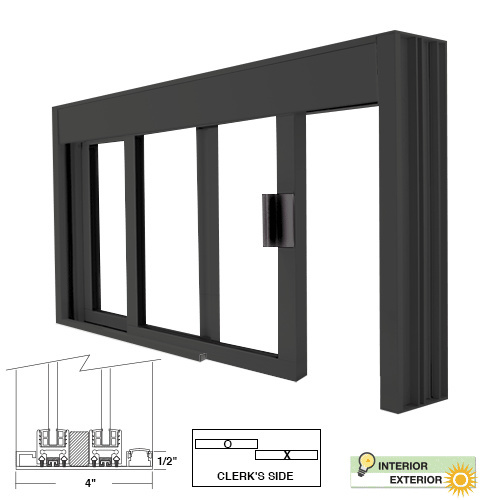 CRL Standard Size Manual DW Deluxe Service Window Unglazed with Half-Track