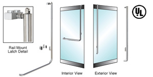 CRL-Blumcraft® Brushed Stainless Right Hand Reverse Rail Mount Keyed Access 'L' Exterior, Top Securing Panic Handle