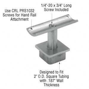 CRL Polished Stainless 2" Square Post P-Series 180 Degree Fixed Standoff Saddle