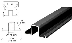 CRL Matte Black 200, 300, 350, and 400 Series 241" Glass Rail Infill