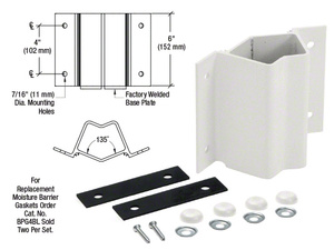 CRL Silver Metallic Inside 135 Degree Fascia Mounted Bracket