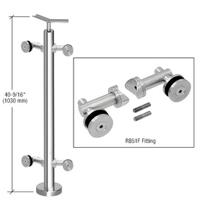 CRL Polished Stainless P7 Series Railing 135º Angle Post Kit With RB51F Fittings