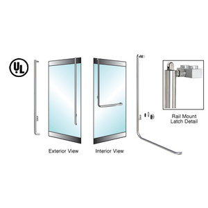 CRL-Blumcraft® Brushed Stainless Left Hand Reverse Rail Mount Keyed Access 'L' Exterior, Top Securing Balanced Door Panic Handle