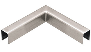 CRL Brushed Stainless U-Channel 90 Degree Horizontal Corner for 1/2" Glass Cap Railing