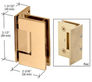 CRL Gold Plated Geneva 044 Series Wall Mount Offset Back Plate Hinge