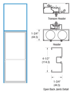 CRL-U.S. Aluminum Bronze Black Anodized 1-3/4" x 4-1/2" 450 Series Transom Single Door Frame