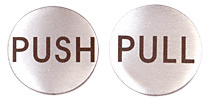 CRL Polished Stainless 2" Round Push/Pull Set - Etched Stainless Steel
