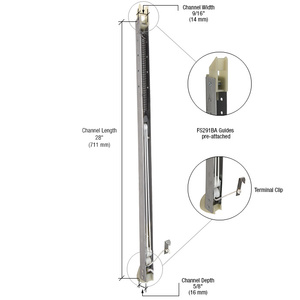 CRL 2740 Window Channel Balance with FS291BA Guides Attached