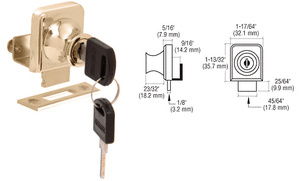 CRL Gold Plated Lock for 3/8" Glass Door - Keyed Alike