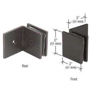 CRL Oil Rubbed Bronze Fixed Panel Square Clamp With Large Leg