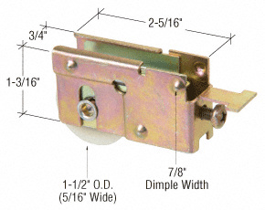 CRL 1-1/2" Nylon Sliding Glass Door Roller with 23/32" Wide Housing for Marshall Doors