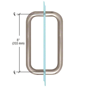 CRL Brushed Nickel 8" BM Series Back-to-Back Handle Without Metal Washers