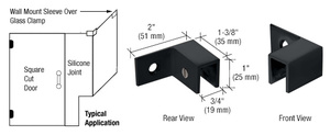 CRL Matte Black Right Hand "Sleeve Over" Wall Mount Glass Clamp