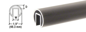 CRL Dark Bronze 1.9" Extruded Aluminum Cap Rail for 1/2" or 5/8" Glass - 240"