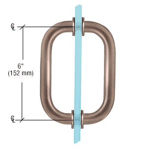 CRL Brushed Bronze 6" Back-to-Back Solid Brass 3/4" Diameter Pull Handles with Metal Washers