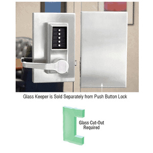 CRL Satin Anodized 6" x 10" LH Center Lock Keeper for Push Button Locks