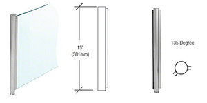 CRL 15" Brushed Stainless Steel 1" Diameter 135 Degree Post