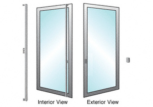 CRL-Blumcraft® Brushed Stainless Right Hand Double Acting Aluminum Door Mount "Z" Exterior Dummy Handle