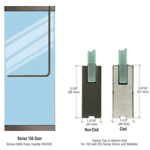 CRL-Blumcraft® Oil Rubbed Bronze 150 Series Entrance Door - 1/2" Glass