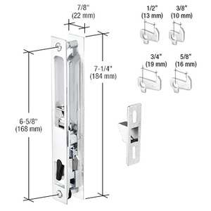 CRL White Non-Keyed Flush Mount Handle Set 6-5/8" Screw Holes with 4 Hook Assortment