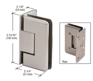CRL Brushed Nickel Cologne 544 Series 5 Degree Pre-Set Wall Mount Offset Back Plate Hinge
