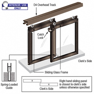 CRL Horizontal Sliding "Daisy" Pass-Thru Assembly With D4 Header/No Jambs