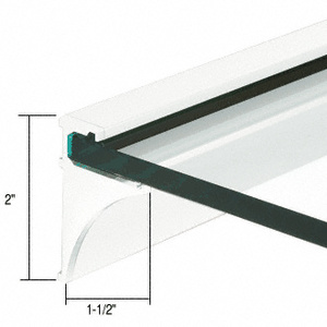CRL White 18" Aluminum Shelf Kit for 1/4" Glass