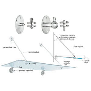 CRL Brushed Stainless Glass Awning Support System Mounting Kit