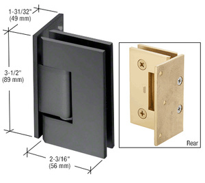 CRL All Black Geneva 044 Series Wall Mount Offset Back Plate Hinge
