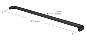 CRL Matte Black Astral II Solid Push Bars for 36" Single Acting Offset Door