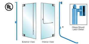 CRL-Blumcraft® Painted Left Hand Reverse Glass Mount Keyed Access "FS" Exterior, Top Securing Panic Handle