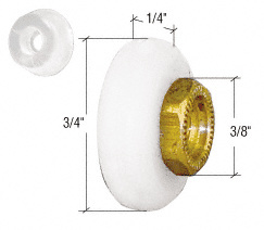 CRL 3/4" Sliding Oval Edge Shower Door Roller and Bumper