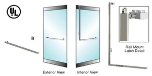CRL-Blumcraft® Brushed Stainless Left Hand Reverse Rail Mount Keyed Access "A" Exterior, Top Securing D-Shape Panic Handle for 3/4" Glass