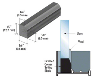 CRL "Vinyl Set" Beveled Corner Setting Blocks 2" Long