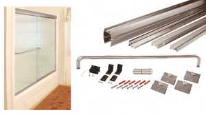 CRL Brushed Nickel 60" x 60" Cottage DK Series Sliding Shower Door Kit with Metal Jambs for 1/4" Glass