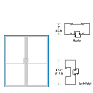 CRL-U.S. Aluminum Clear Anodized Class 1 76" x 86" Series 451 Tubular Offset Pivot Up and Over Frame Complete (2F)