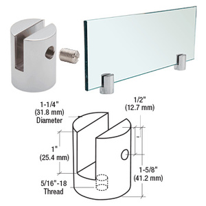 CRL Chrome Slot Mount Standoff for 1/4" Panels