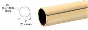 CRL Polished Brass 1" Diameter Round .050" Tubing - Custom