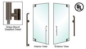 CRL-Blumcraft® Oil Rubbed Bronze Right Hand Reverse Glass Mount Cylinder/Thumbturn "P" Exterior Bottom Securing Deadbolt Handle