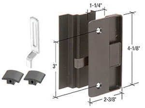 CRL Black Sliding Screen Door Latch and Pull with 3" Screw Holes for Columbia Supreme Series Doors