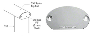 CRL Silver Metallic 350X Series Decorative End Cap