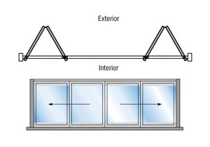 CRL Satin Anodized Palisades S90 2+2 Bi-Fold Bi-Part Exterior Swing with Raised Sill