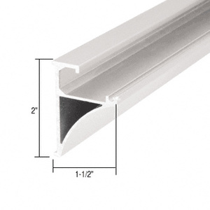 CRL White 96" Aluminum Shelving Extrusion for 1/4" Glass
