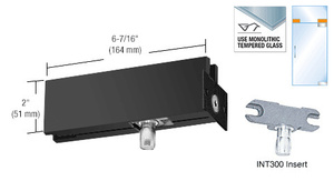 CRL Matte Black Wall Mounted Transom Patch with 1NT300 Insert