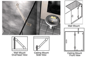 CRL Polished Nickel 39" Thru-Glass To Wall/Ceiling Mounted Support Bar