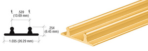 CRL Gold Anodized Aluminum Lower Channel for Deep Recess Installations