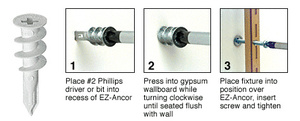 CRL Plastic Plus 6-8 Screw Size EZ-Ancor for Drywall