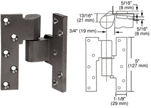 Rixson® Dark Bronze Right Hand 3/4" Offset Intermediate Pivot