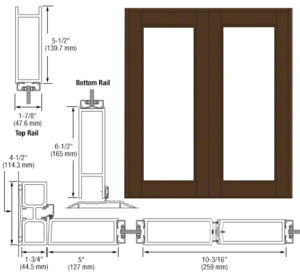 CRL-U.S. Aluminum Bronze Black Anodized Blank Pair Series 850 Durafront Wide Stile Offset Hung Entrance Doors - No Prep