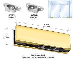 CRL Brass LH European Bottom Door Patch Fitting